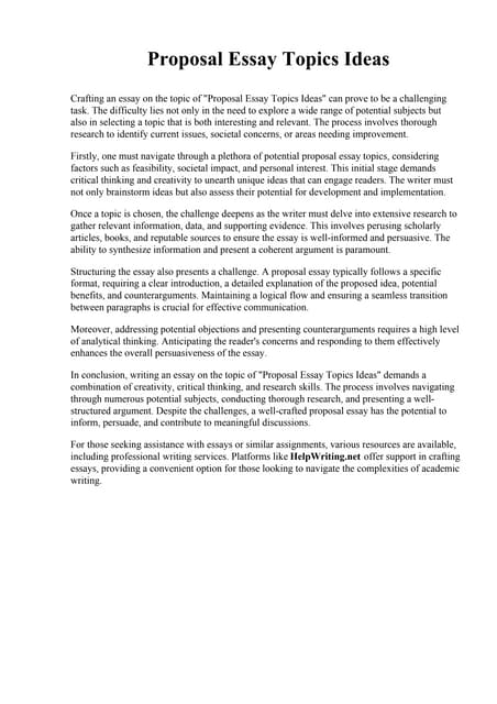 Topics For Argumentative Essay.pdf | Hobbies & Interests