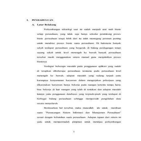 Proposal Pernacangan Sistem Informasi Perusahaan