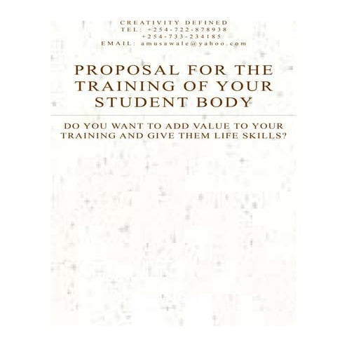 Proposal for student training