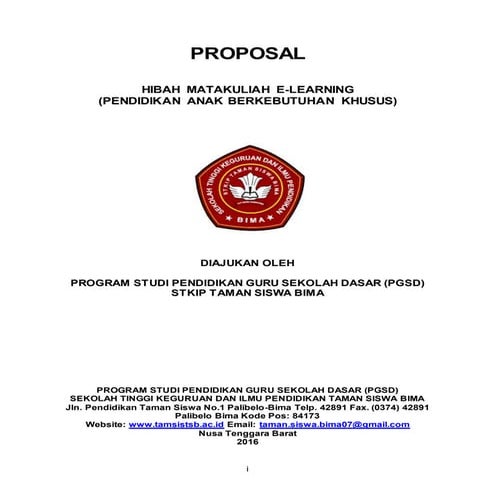 Proposal hibah matakuliah e learning