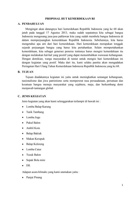 Proposal Peringatan HUT RI (Example) Proposal Peringatan HUT RI (Example)