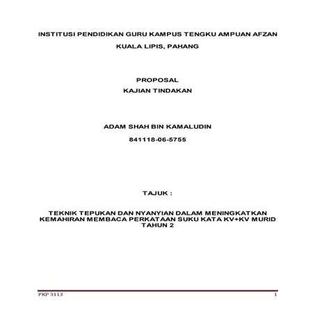 Proposal kajian tindakan adam