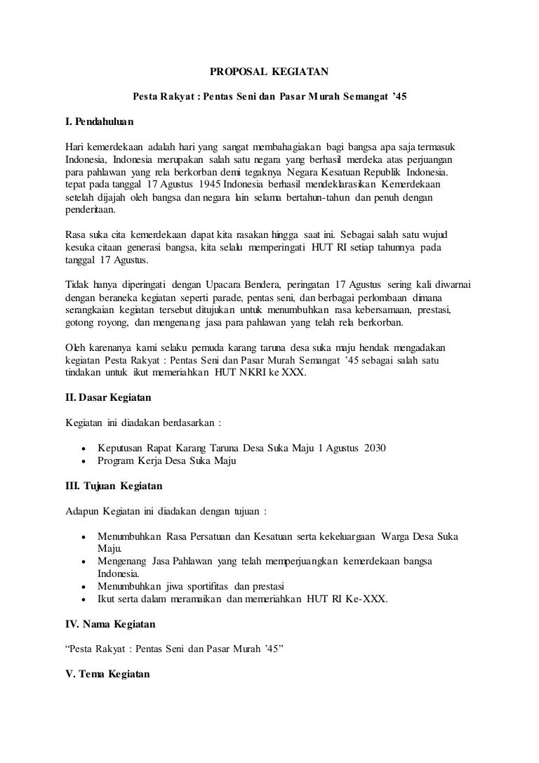 Proposal Kegiatan Agustusan