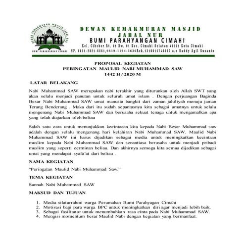 PROPOSAL PERINGATAN HARI BESAR Islam.docx
