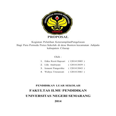 Proposal kegiatan pelatihan keterampilan pengelasan di Cilacap, PLS UNNES 2013