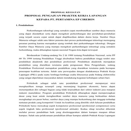 Proposal kegiatan pkl