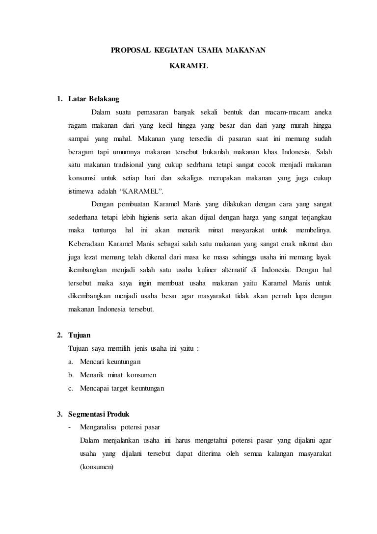 Proposal Usaha Olahan Makanan Internasional / 10+ Contoh Proposal Usaha