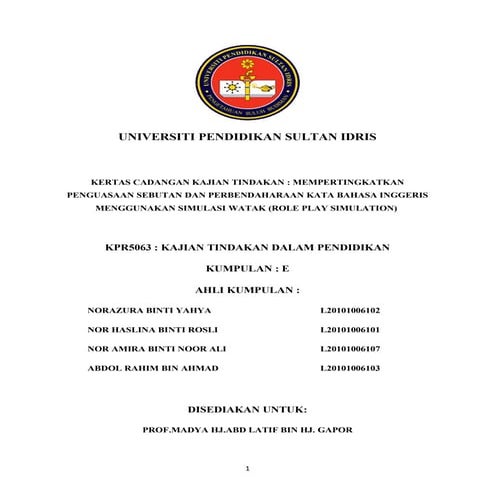 Proposal kajian tindakan