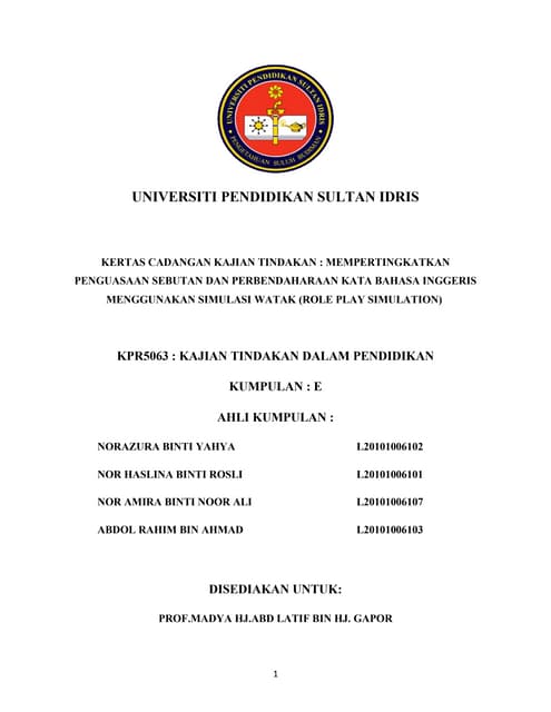 Proposal kajian tindakan