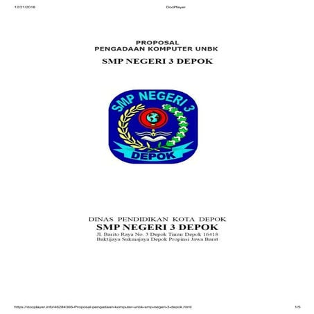Proposal lab untuk unbk 1819 | PDF