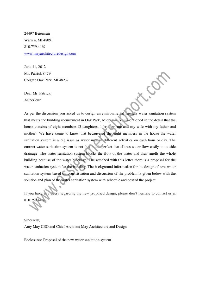 Service proposal letter sample picture