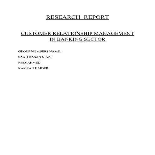 Proposal of the report