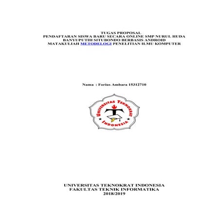 Proposal aplikasi pendaftaran siswa baru