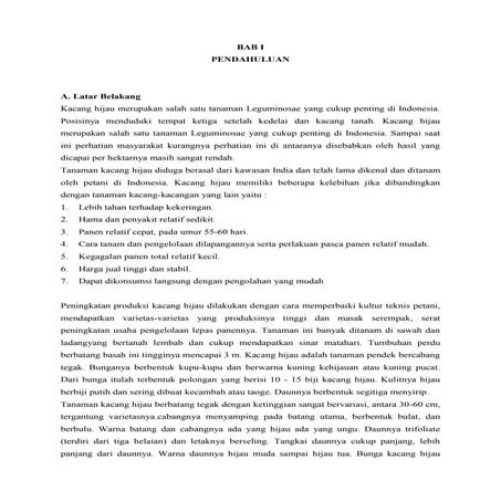 Proposal penelitian  pengaruh pupuk urea terhadap tanaman kacang hijau