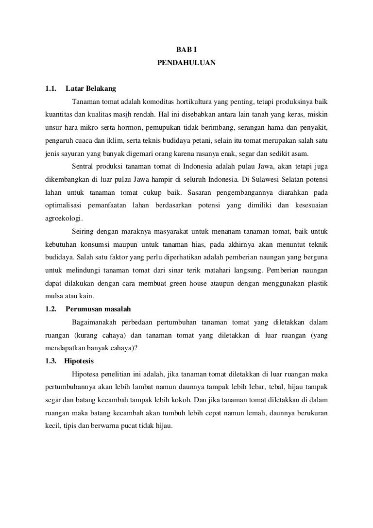 Proposal Penelitian Tanaman Tomat