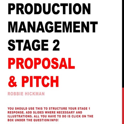 Proposal &amp; pitch