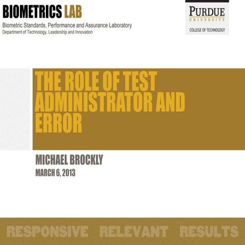 (2012) The Role of Test Administrator and Error proposal