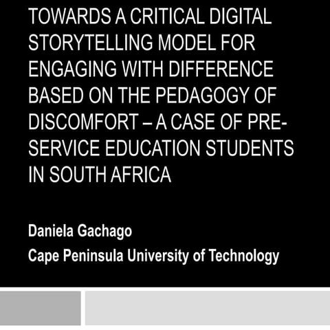 Towards a critical digital storytelling model for engaging with difference ba...