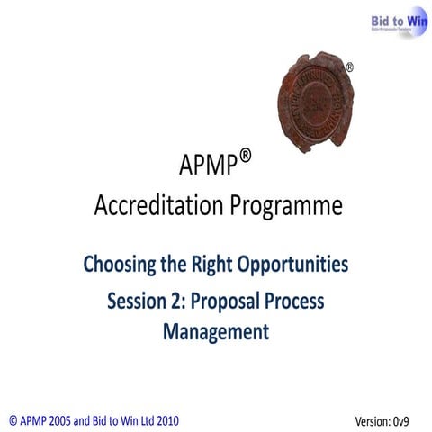APMP Foundation: Proposal Process Management
