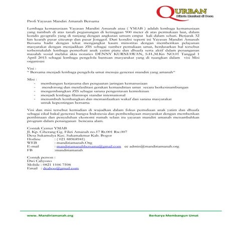 Proposal Qurban Di kKota Manfaat Di dDesa Ymab