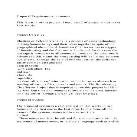 ProposalRequirements document This is part 1 of the project, I .docx