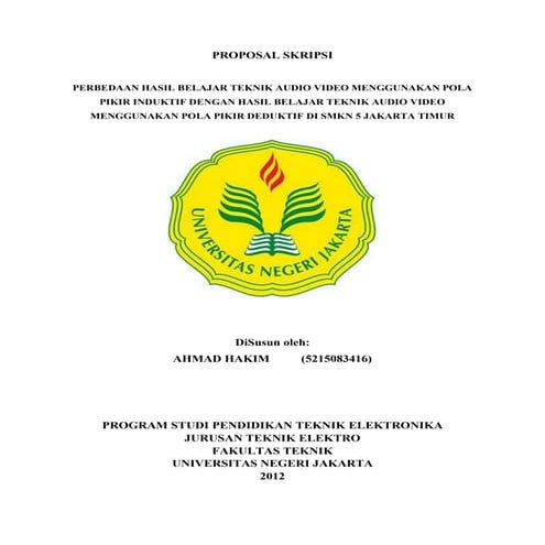 Proposal skripsi ahmad hakim