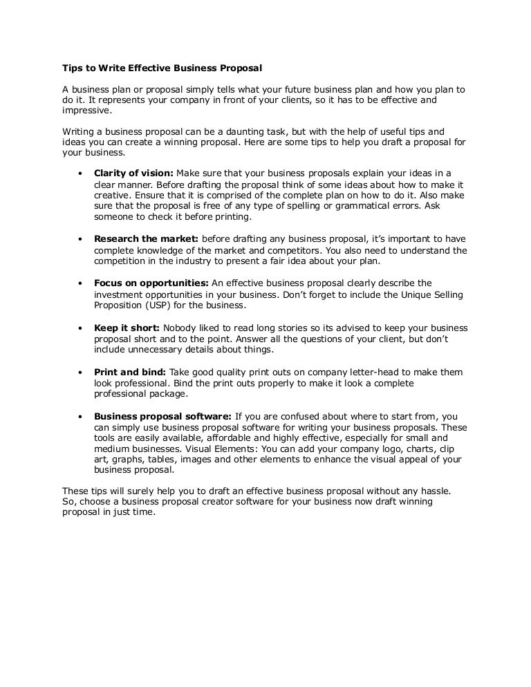 tips to write effective business proposal
