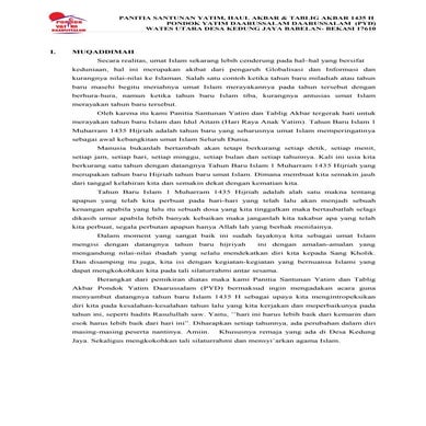 Proposal tahun baru islam 1435 H