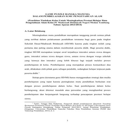 Tesis Puzzle Rangka Manusia IPA