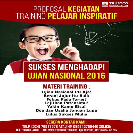 Proposal training Ujian Nasional 2016