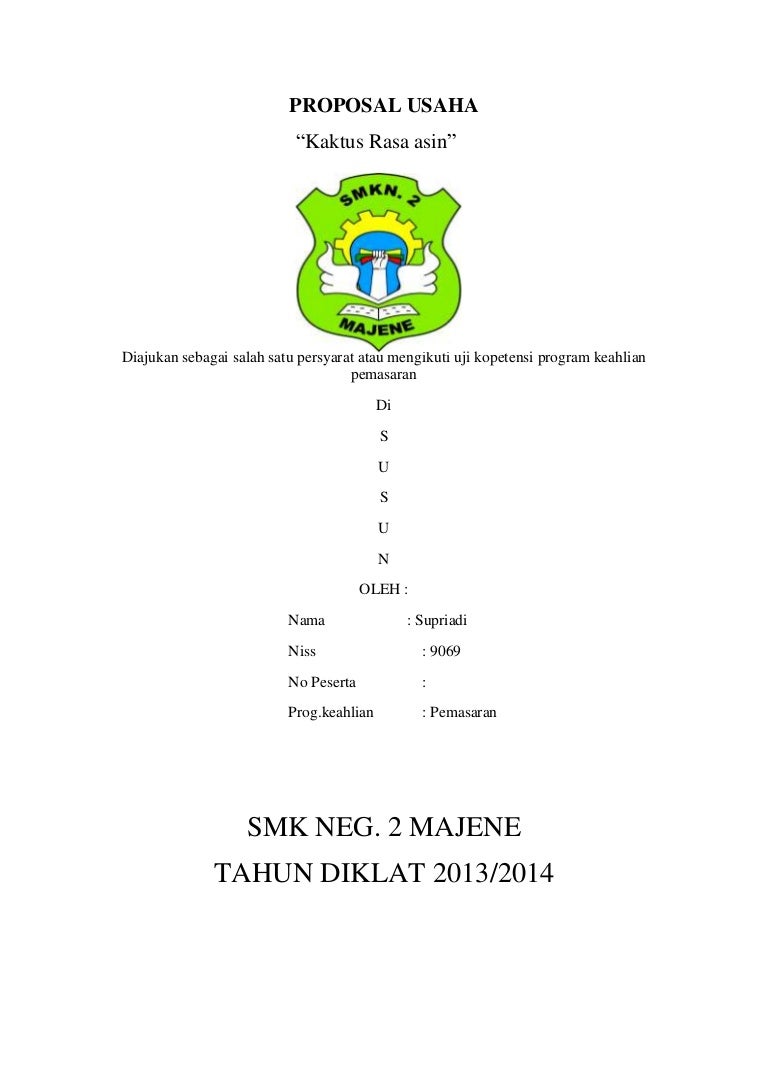 Cover Proposal Usaha Makanan Gambaran