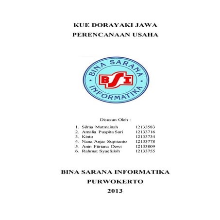 Proposal usaha dorayaki jawa ( bsi )