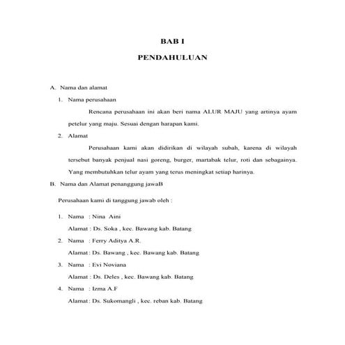 Proposal usaha peternak ayam kewirausahaan