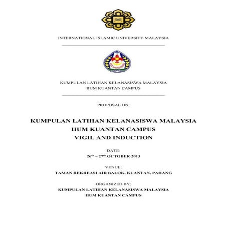 Sample of programme proposal