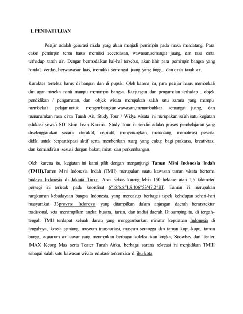 Proposal study tour