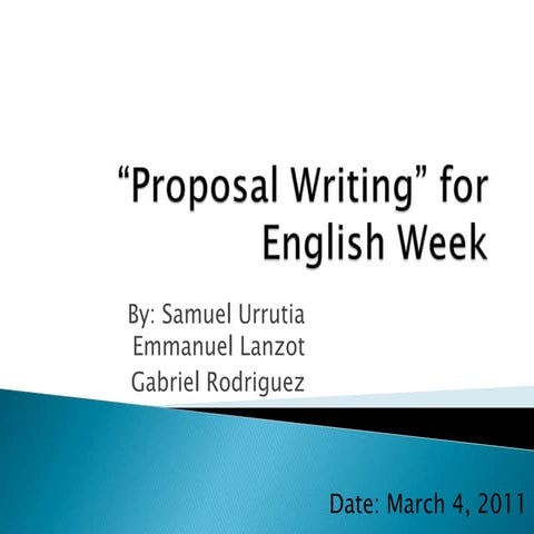 Proposal Writing for English Week