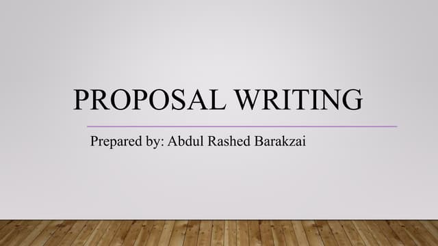 Proposal writing