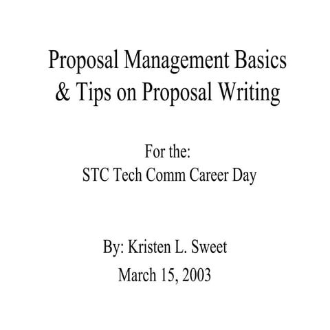 Proposal writing management