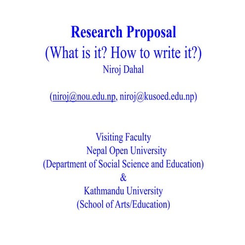 Qualitative Research Proposal writing session by Niroj Dahal