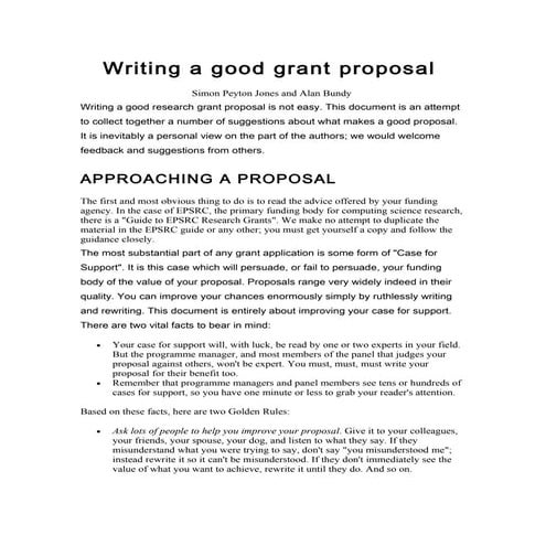 Proposal writting instruction