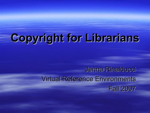 Proposed Project on Copyright for Librarians