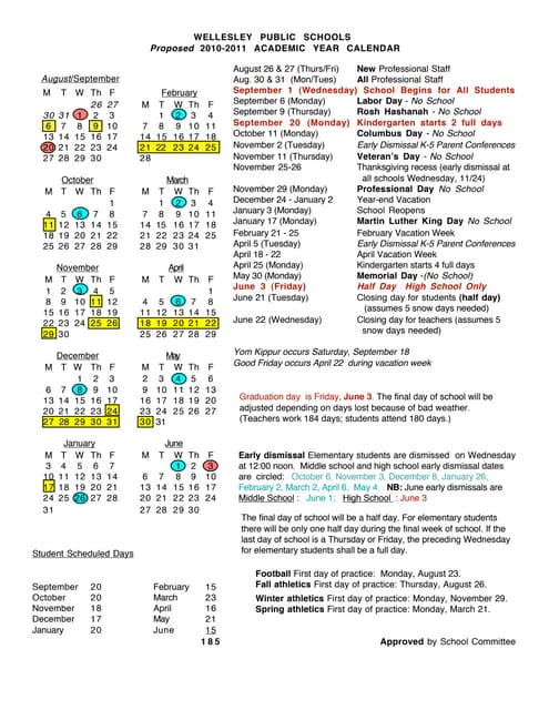 Proposed 2010 2011 WPS School Calendar PDF Proposed 2010 2011 WPS School Calendar PDF