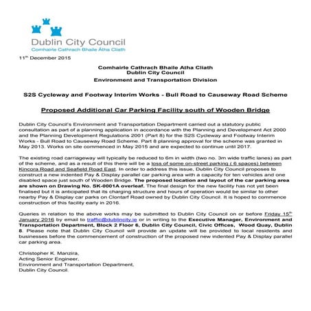 Proposed additional car parking facility  - south of Timber Bridge