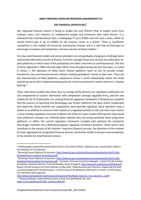 Proposed amendments to the financial services bill sdj 21 06 12