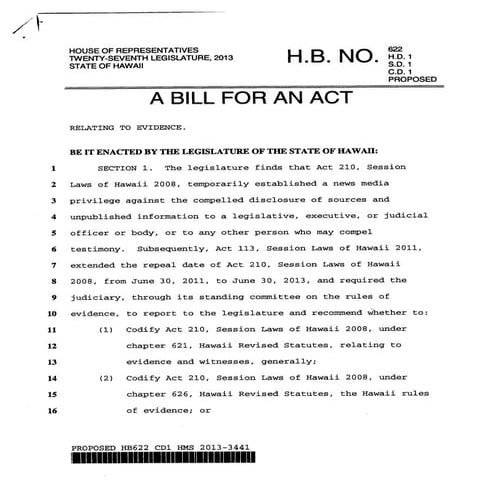 Proposed hb 622 cd1 | PDF