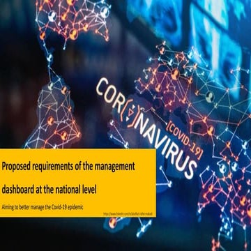 Proposed requirements of the management dashboard at the national level