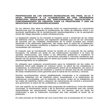 Proposicion conjunta ordenanza antenas telefonia