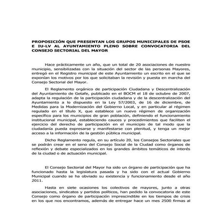 Proposicion consejo del mayor