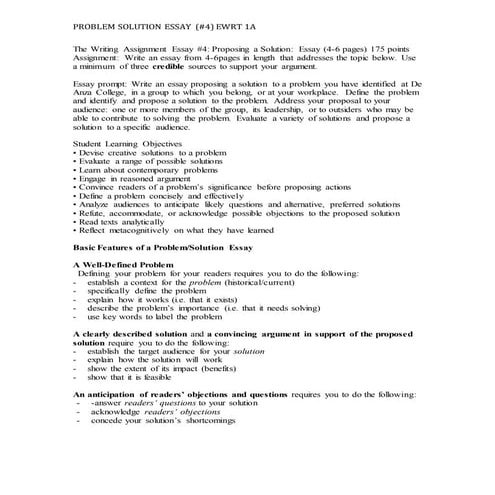 Proposing a solution essay f15
