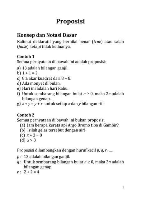 Proposisi Logika Informatika